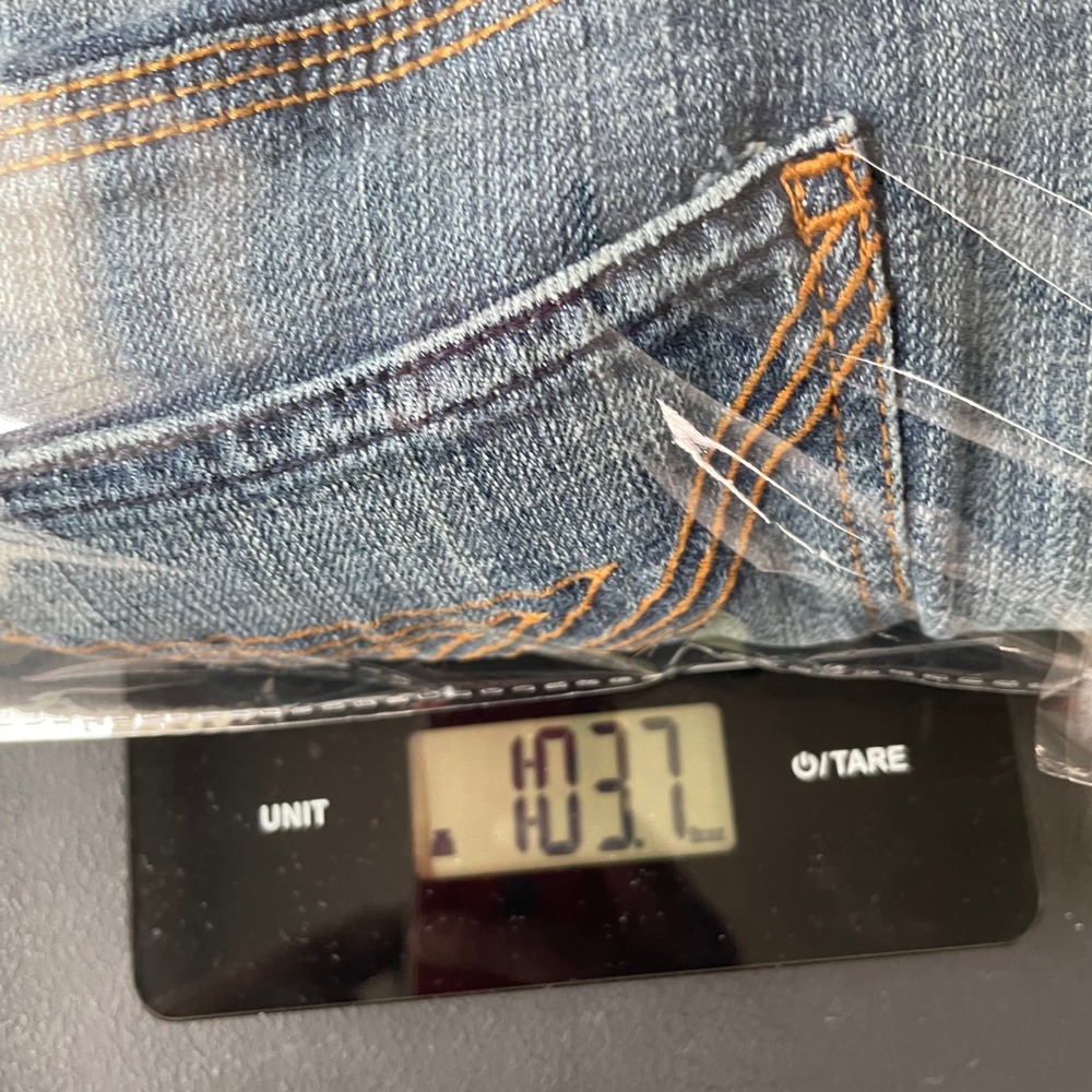 7 For All Mankind Flynt Bootcut Jean Womens 29 Blue A Pocket Lowrise Y2K Mcbling - Picture 11 of 11